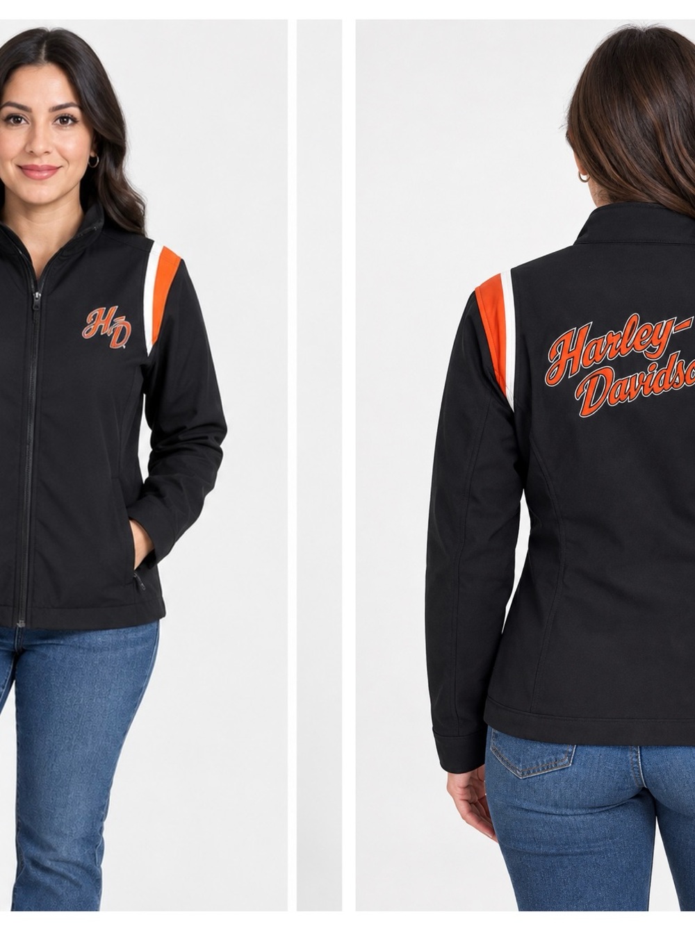 Harley-Davidson Black and Orange Women's Utility Jacket
